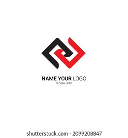 logo initial letter P geometrical vector design