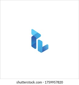 Logo initial letter pl modern digital pay later technology 