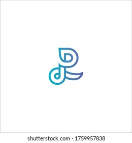 Logo initial letter pl modern digital pay later technology 