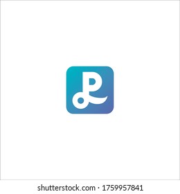 Logo initial letter pl modern digital pay later technology 