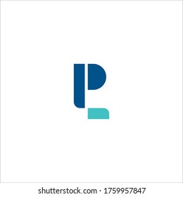 Logo initial letter pl modern digital pay later technology 