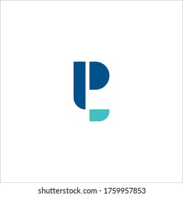 Logo initial letter pl modern digital pay later technology 