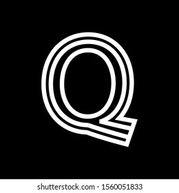 Logo initial letter q on black background