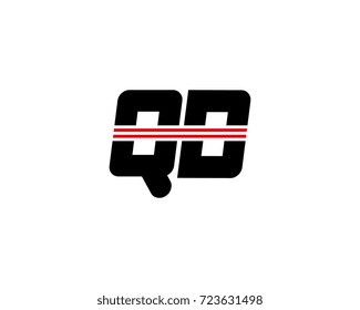 The logo of the initial letter QD, black red line