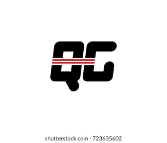 The logo of the initial letter QG, black red line