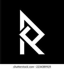logotipo letra inicial r en blanco y negro, adecuada para empresas que enfatizan la simplicidad y el lujo