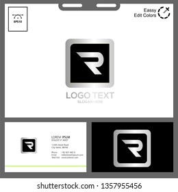 logo initial letter R can used in web logo, an business card name