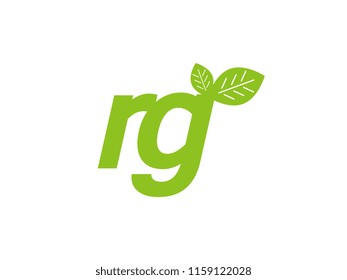 logo initial letter rg with leaf