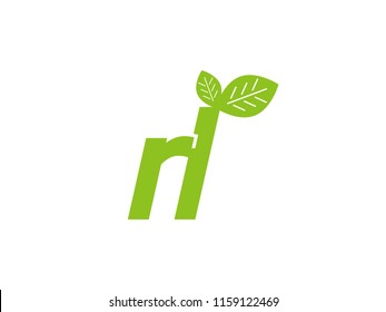 logo initial letter rl with leaf