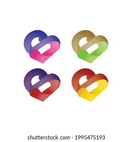 Logo Initial letter S combination with Love .Abstract ,emblems, design,concepts, logos, logotype, elements.