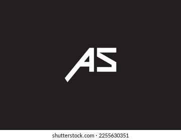 Diseño de la plantilla de letras iniciales del logotipo AS