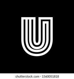 Logo initial letter u on black background