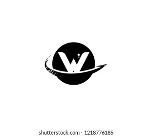 Logo Initial Letter W Abstract Ring Rounded Swoosh Circle Vector Monogram