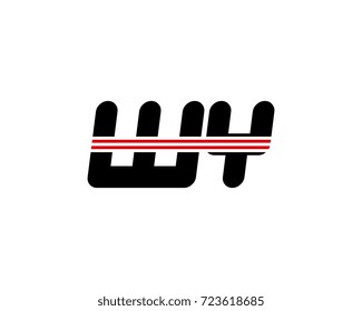 The logo of the initial letter WY, black red line