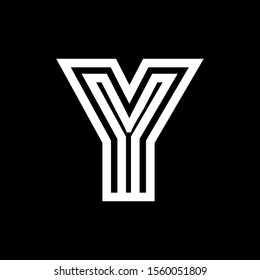 Logo initial letter y on black background