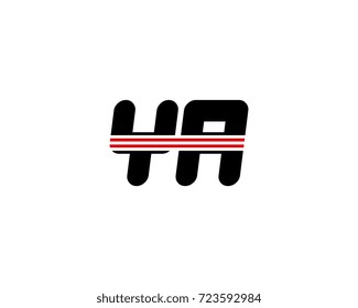 The logo of the initial letter YA, black red line