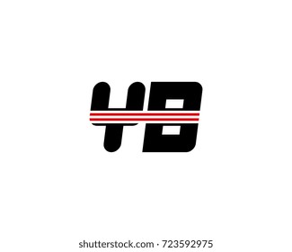 The logo of the initial letter YB, black red line