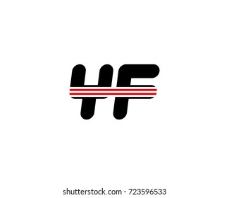 The logo of the initial letter YF, black red line