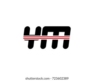The logo of the initial letter YM, black red line
