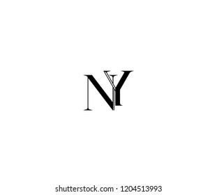Logo Initial Letter YN Minimalist Linked Monogram