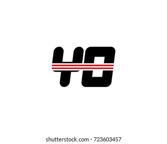 The logo of the initial letter YO, black red line