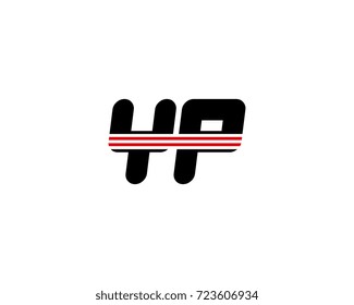 The logo of the initial letter YP, black red line