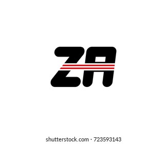 The logo of the initial letter ZA, black red line