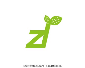 logo initial letter zl with leaf