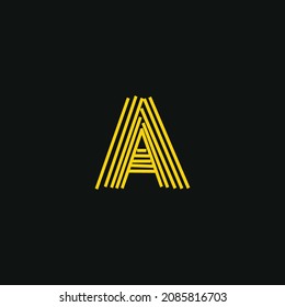 A logo, Initial lettering handwriting or handwritten for identity. Logo hand drawn Calligraphy lettering and hand drawn Vector illustration.