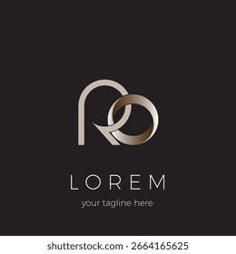 Logo de las letras iniciales RO que están conectadas o conectadas