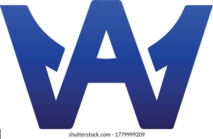Logo o letras iniciales A W como corona. Logo de una carta creativa y profesional. Monograma de letras minimalistas Combinación de letras A y W. Mayúsculas de letras modernas vinculadas de letra AW.