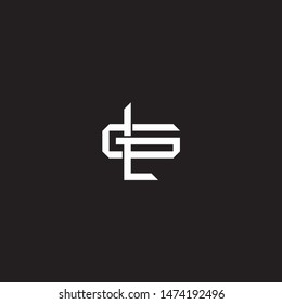 Logo initial LG L G GL monogram locked style with black and white colors