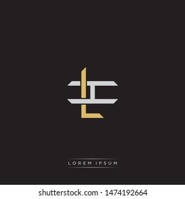 Logo initial LI L I IL monogram letter vintage style gold and grey colors isolated on black background