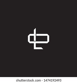 Logo initial LO L O OL monogram locked style with black and white colors