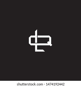 Logo initial LQ L Q QL monogram locked style with black and white colors