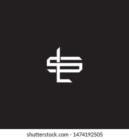 Logo initial LS L S SL monogram locked style with black and white colors