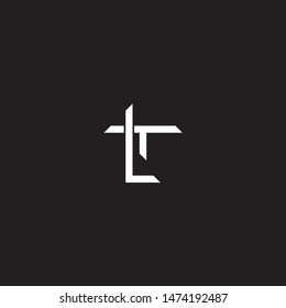 Logo initial LT L T TL monogram locked style with black and white colors
