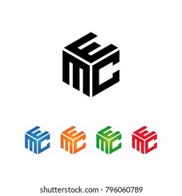 Logo Initial MEC,MCE,CME,CEM,EMC,ECM letters Template.Modern Style. Hexagon shape concept.Black,Blue,Orange,Green,Red color on white background