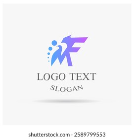 Logo initial MF for small business company