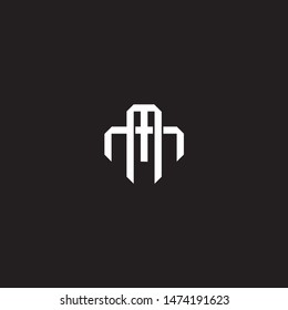 Logo initial MM M monogram locked style with black and white colors