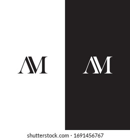 am logo initial monochrome design vector eps