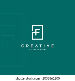 Logo-Anfangsbuchstabe "F" mit Rahmen
