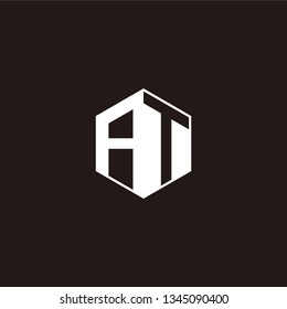 AT Logo Initial Monogram Negative Space Designs Templete
