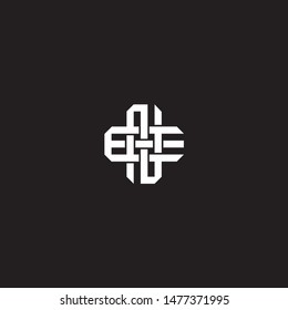Logo initial NE N E EN monogram locked style with black and white colors