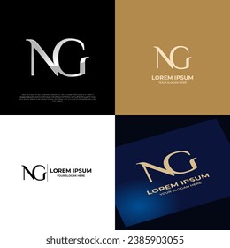 Logo Initial NG Lettering Typography Modern