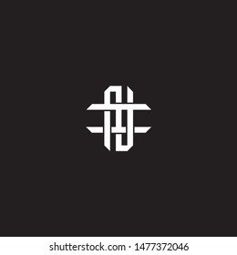 Logo initial NI N I IN monogram locked style with black and white colors