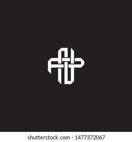 Logo initial NP N P PN monogram locked style with black and white colors
