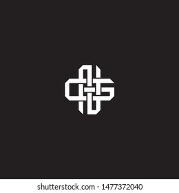 Logo initial NS N S SN monogram locked style with black and white colors