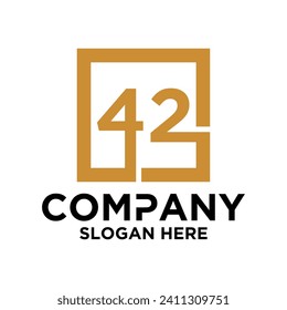 LOGO INITIAL NUMBERS 4 2 SQUARE COMBINATION