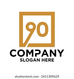 LOGO INITIAL NUMBERS 9 0
 SQUARE COMBINATION